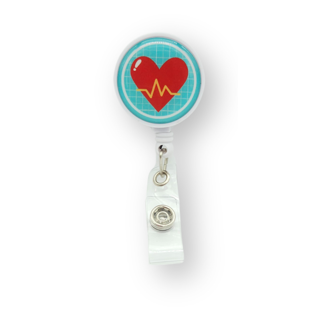 Porte-insigne rétractable "Coeur"