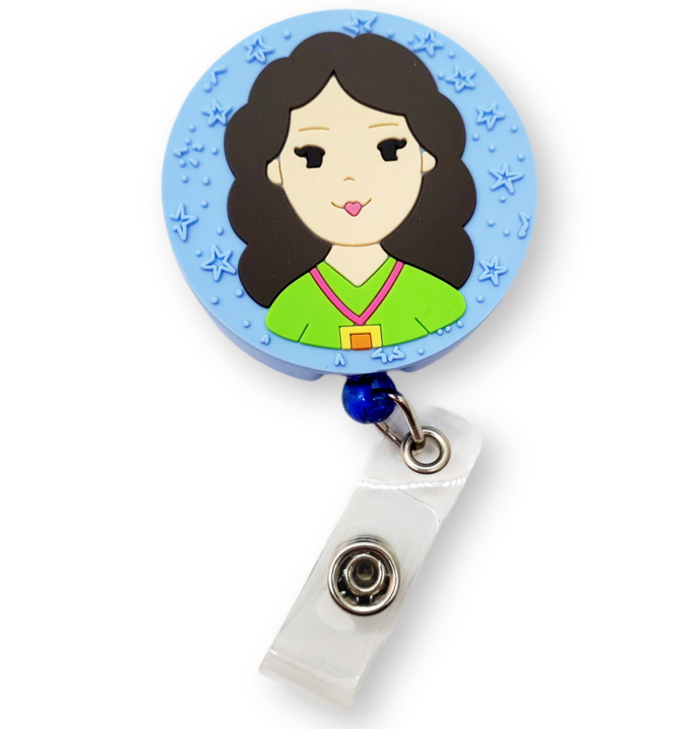 Porte-insigne rétractable Brunette Bleu