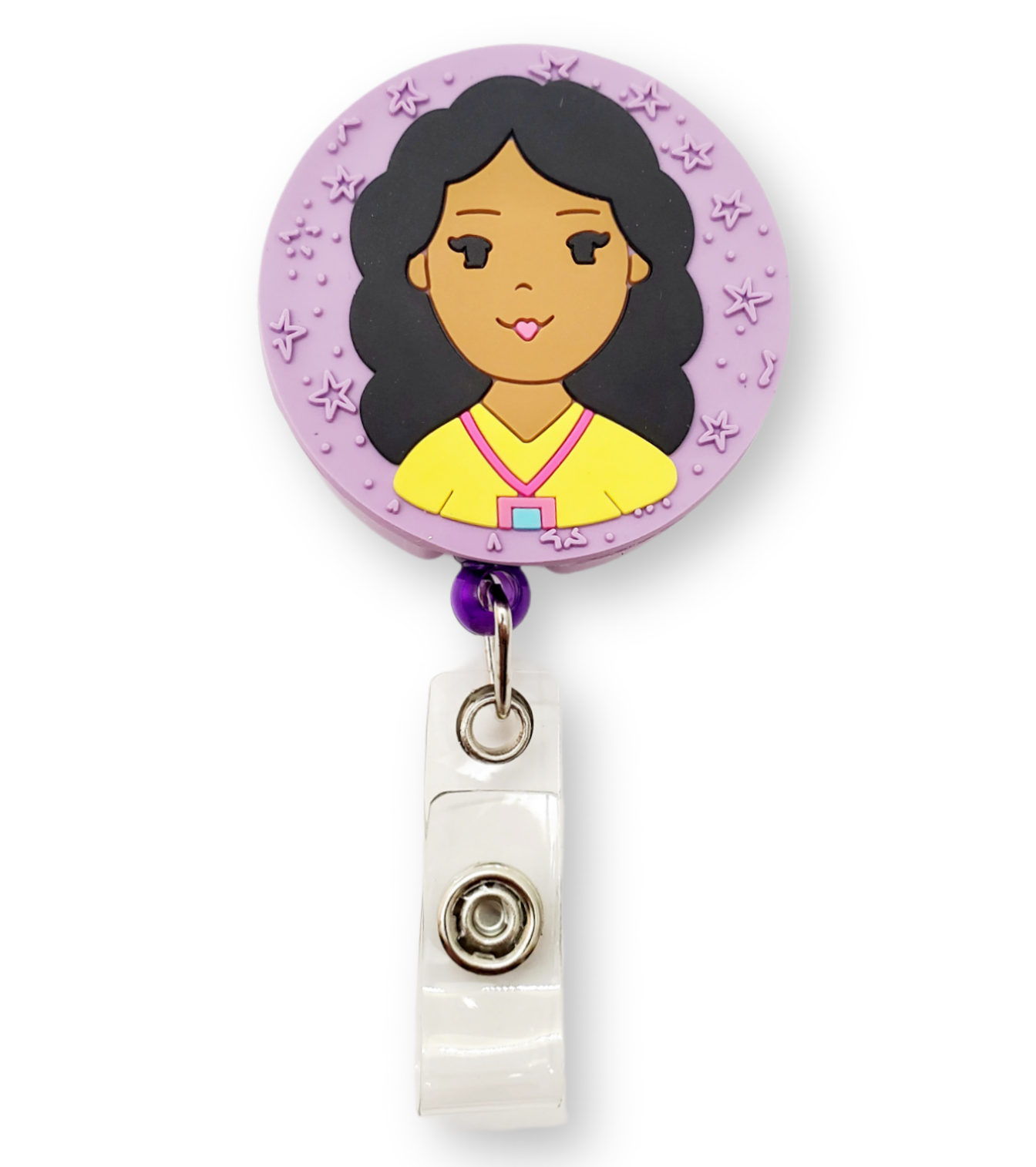 Porte-insigne rétractable Brunette Mauve