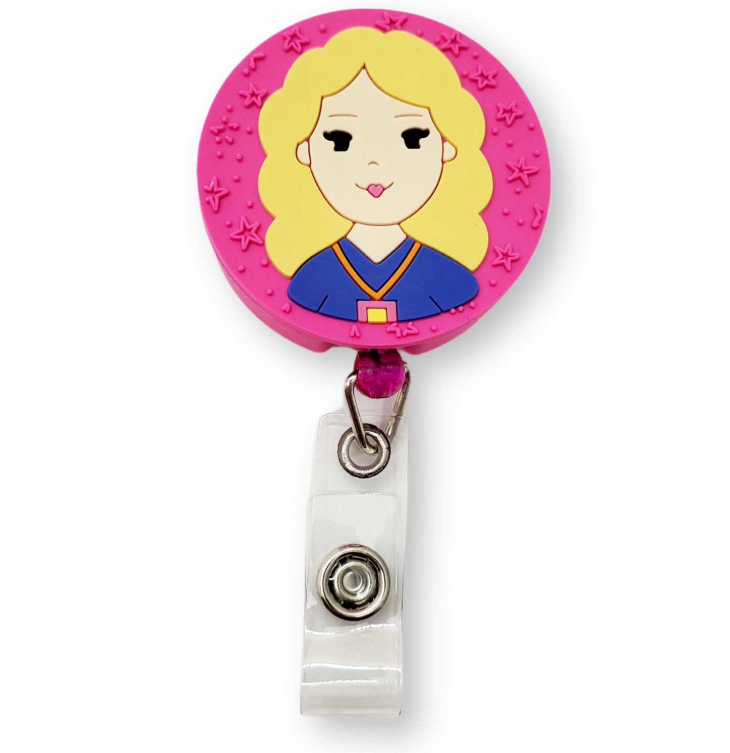 Porte-insigne rétractable Blonde Fuchsia