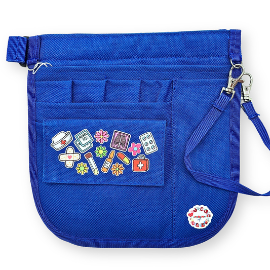 Sac banane "Bleu marine floral"