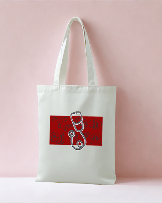 Sac fourre-tout "Stéthoscope Rouge"