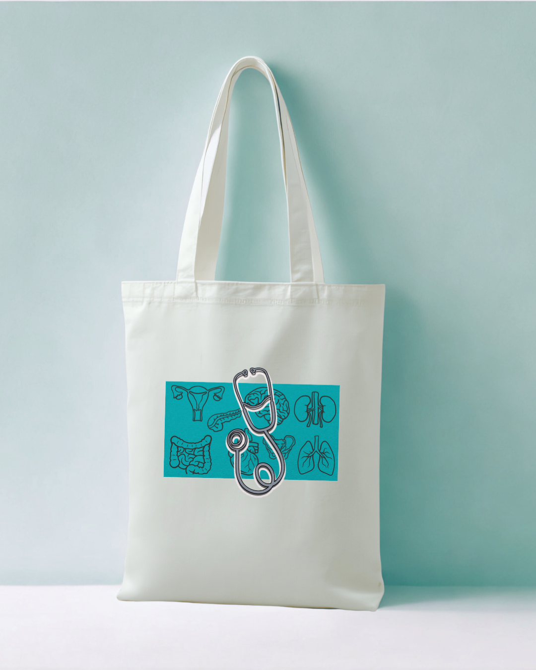 Sac fourre-tout "Stéthoscope Turquoise"
