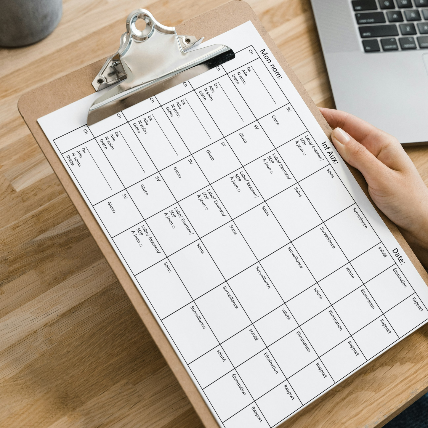 Plan de travail pour la médecine (6 patients)