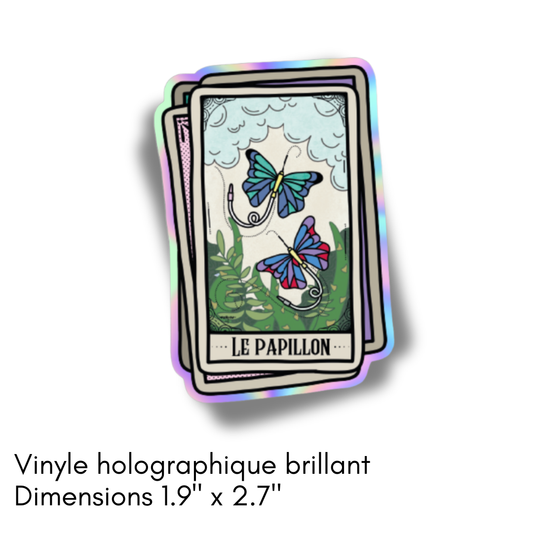 Autocollant en vinyle "Tarot le Papillon"