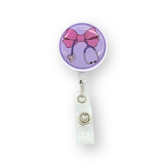 Porte-insigne rétractable "Rose Clinique"
