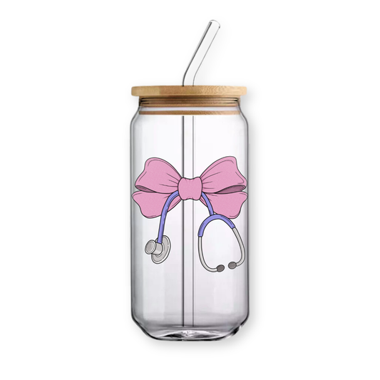 Verre canette "Rose Clinique"