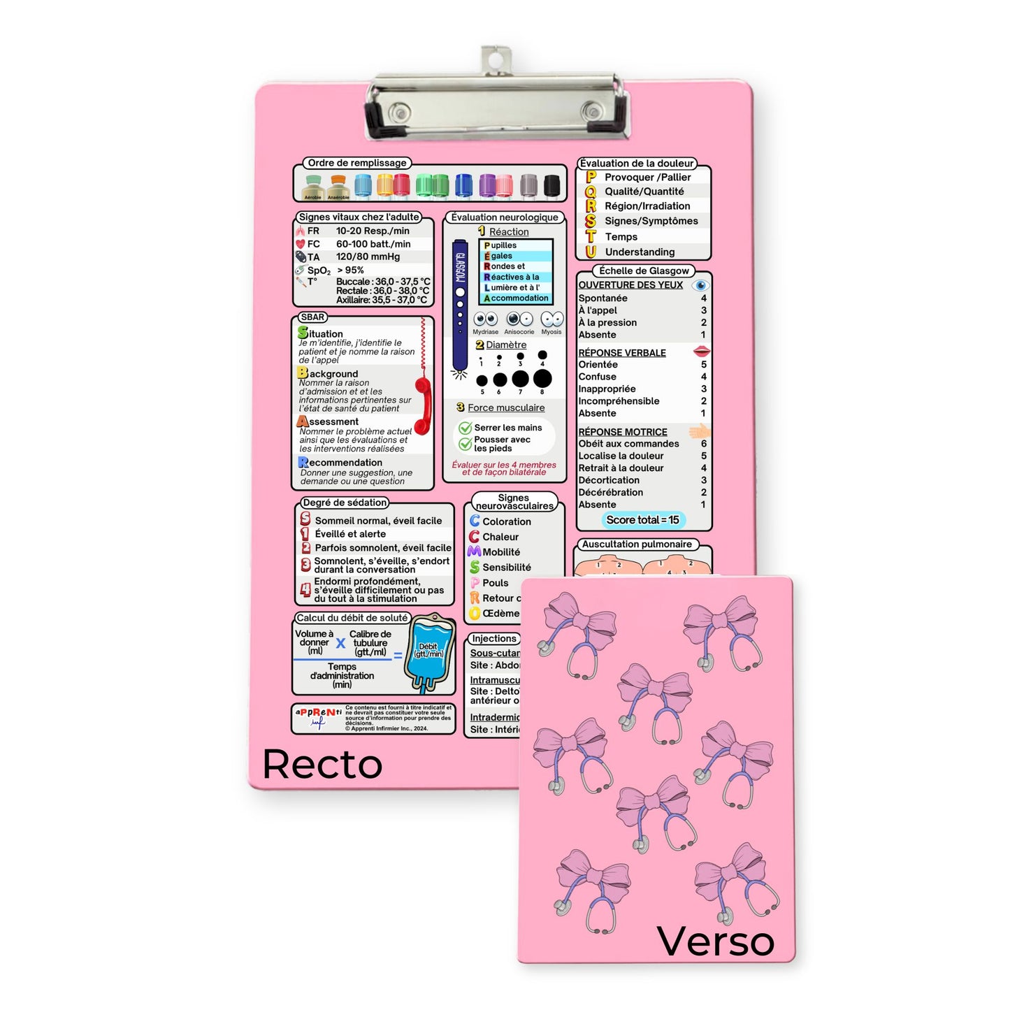 Presse-papiers Rose Clinique avec fiche informative