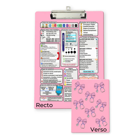 Presse-papiers Rose Clinique avec fiche informative