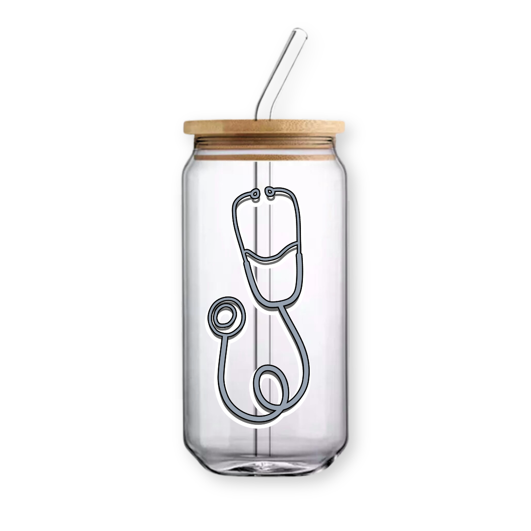 Verre canette "Stéthoscope gris"