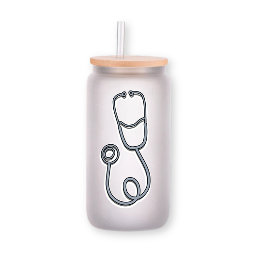 Verre canette "Stéthoscope gris"